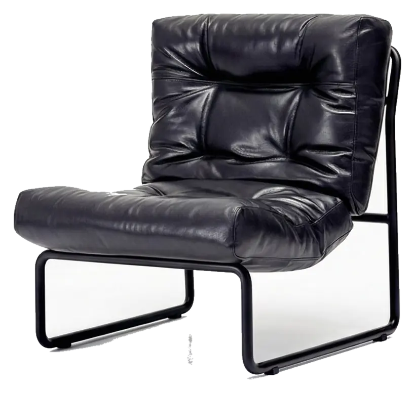 Black leather chair cutout