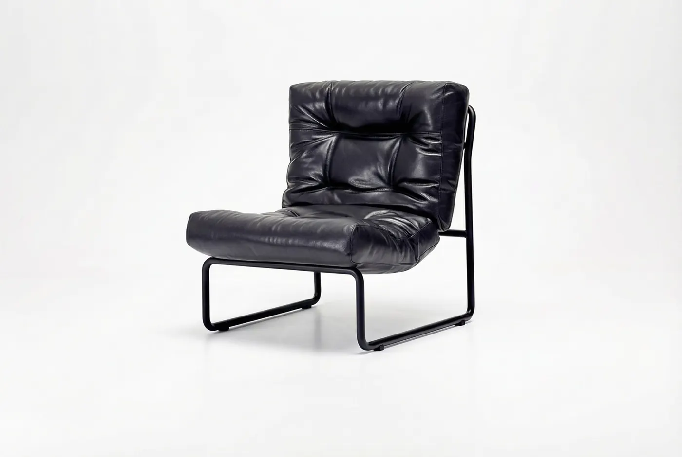 Black cantilever dining chair