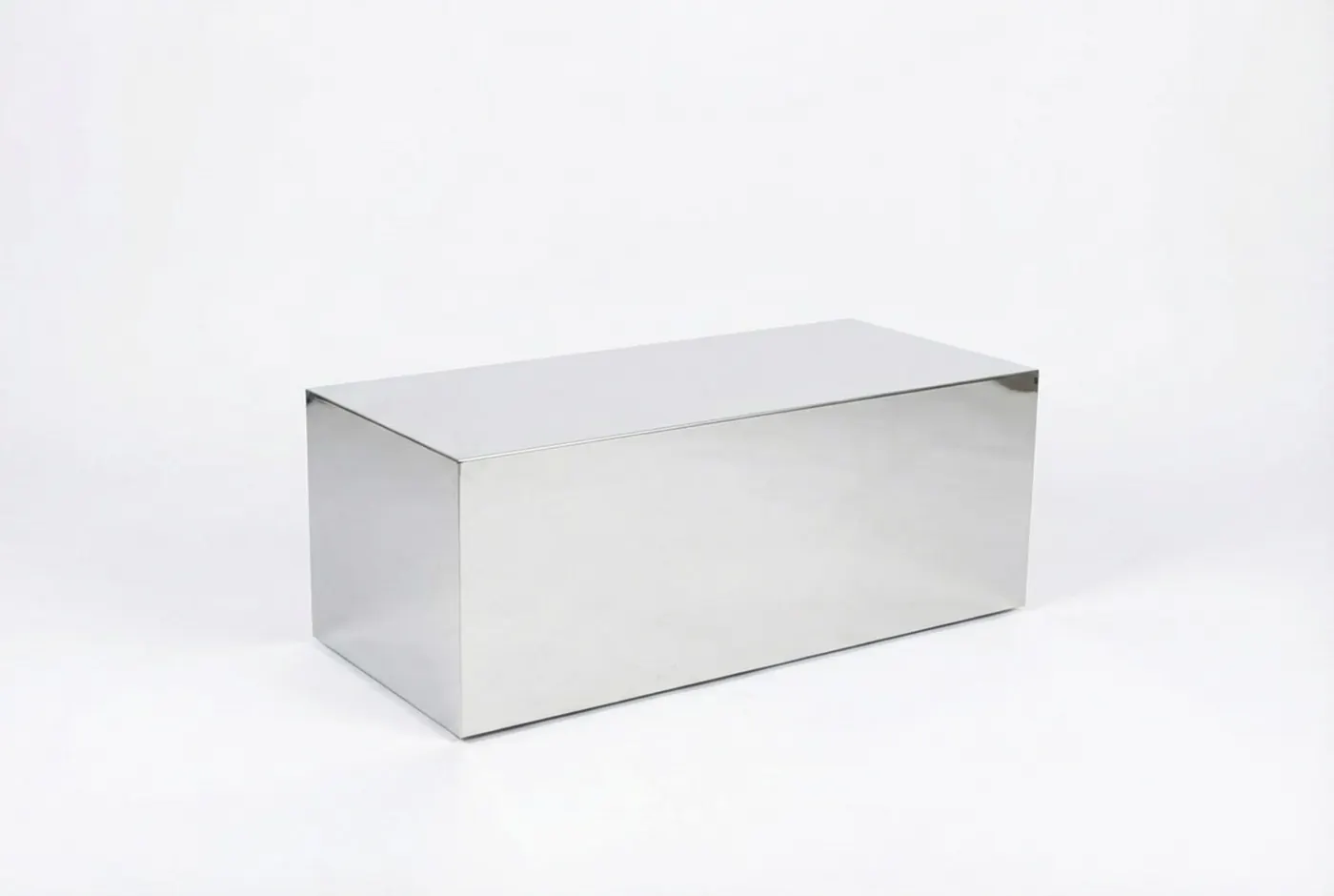 Rectangular chrome coffee table