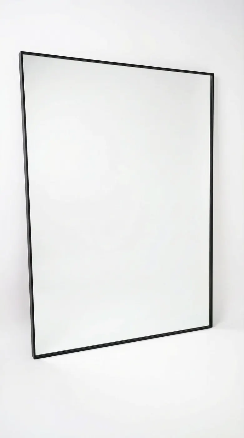 Minimal black framed mirror